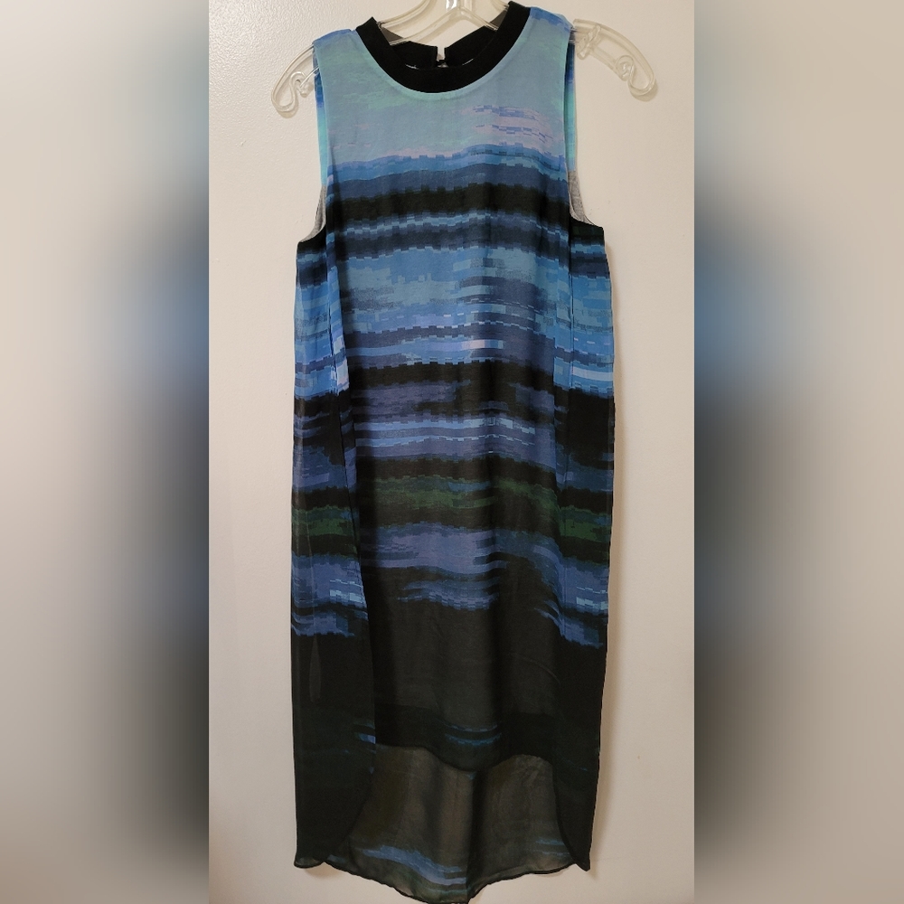 RACHEL Rachel Roy Dress Small Daydream Blue Moon Sleeveless High Low Chiffon